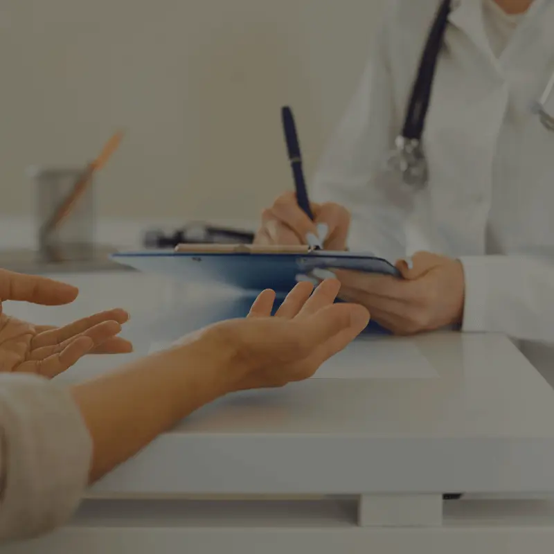 A patient consults with a doctor.